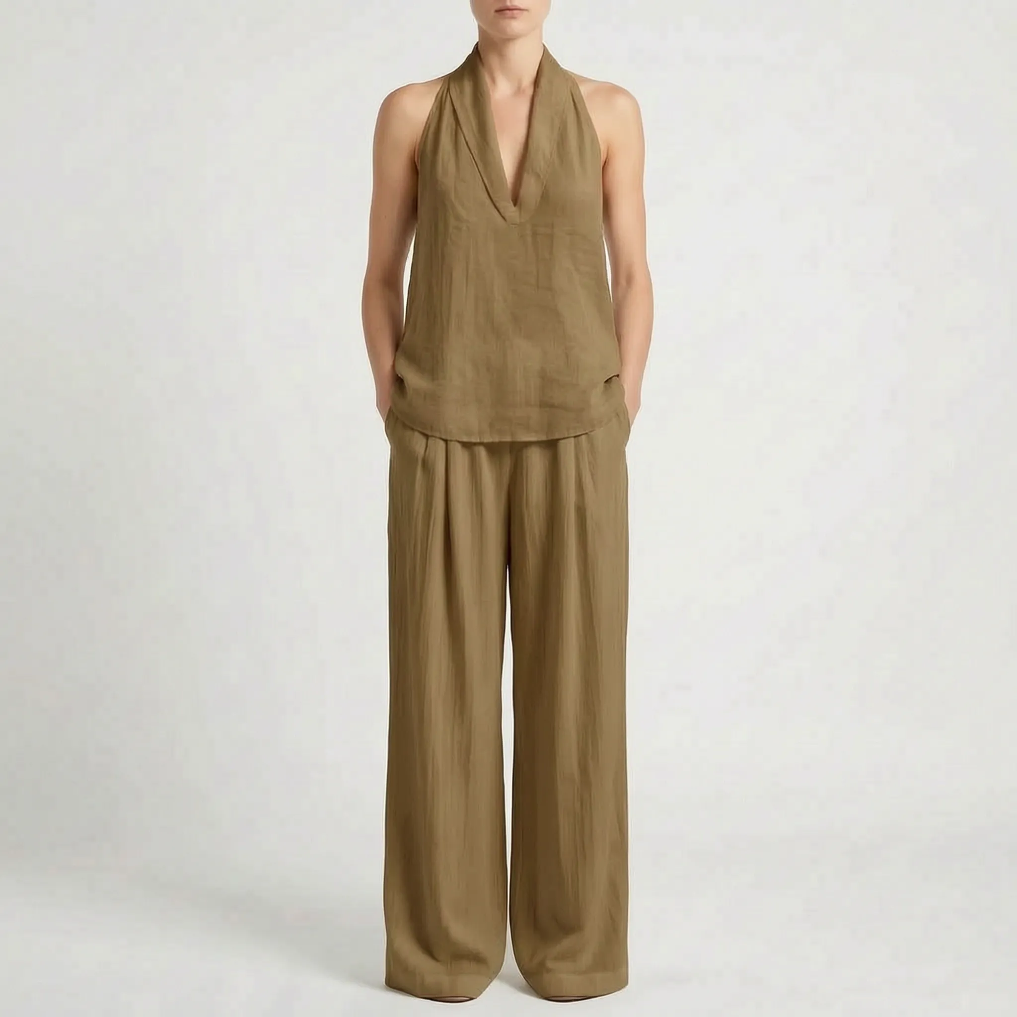 Valora - Relaxed Wide-Leg Holiday Co Ord Set 