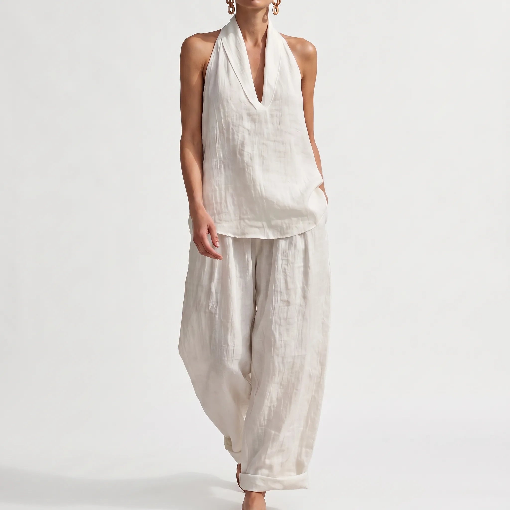 Valora - Relaxed Wide-Leg Holiday Co Ord Set 