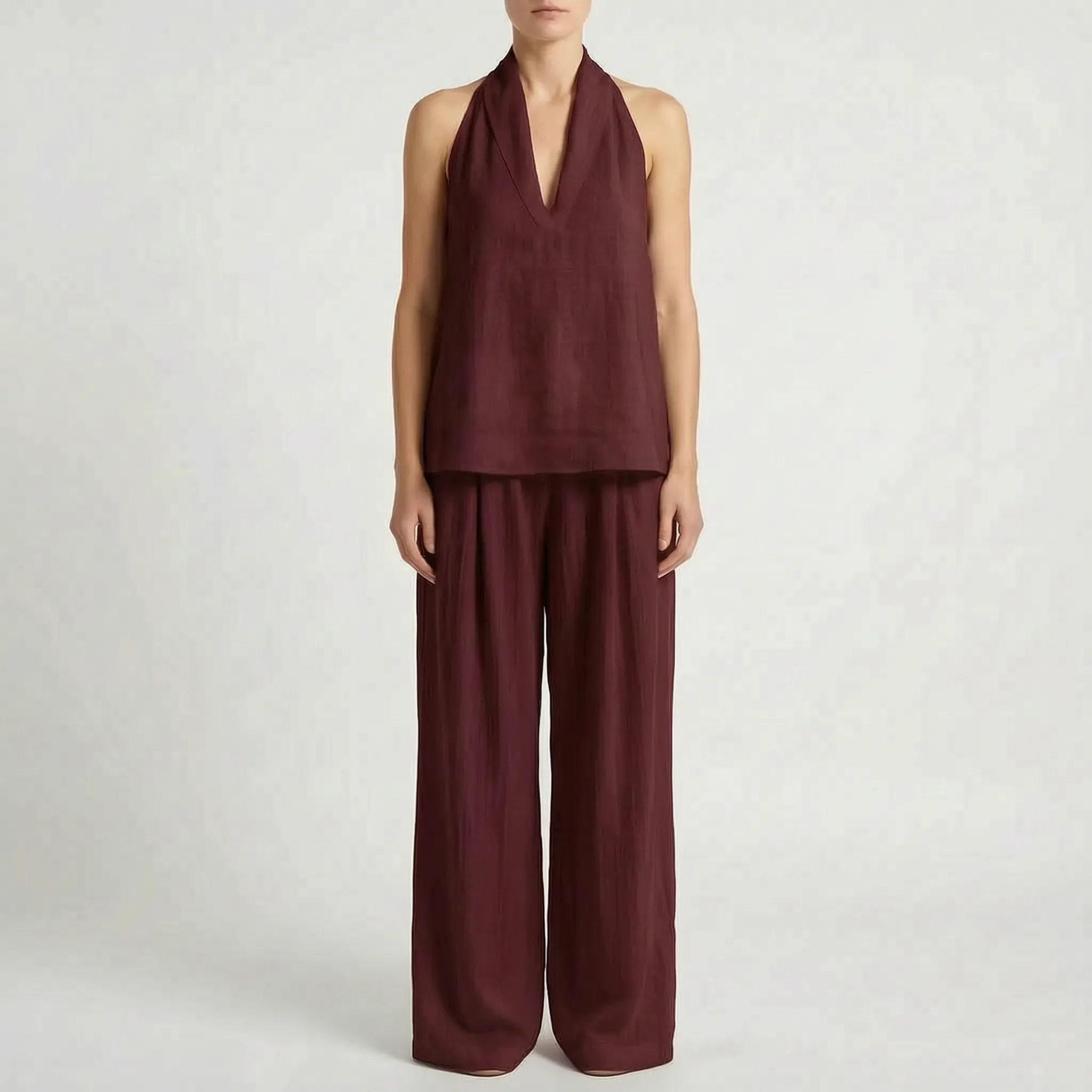 Valora - Relaxed Wide-Leg Holiday Co Ord Set 