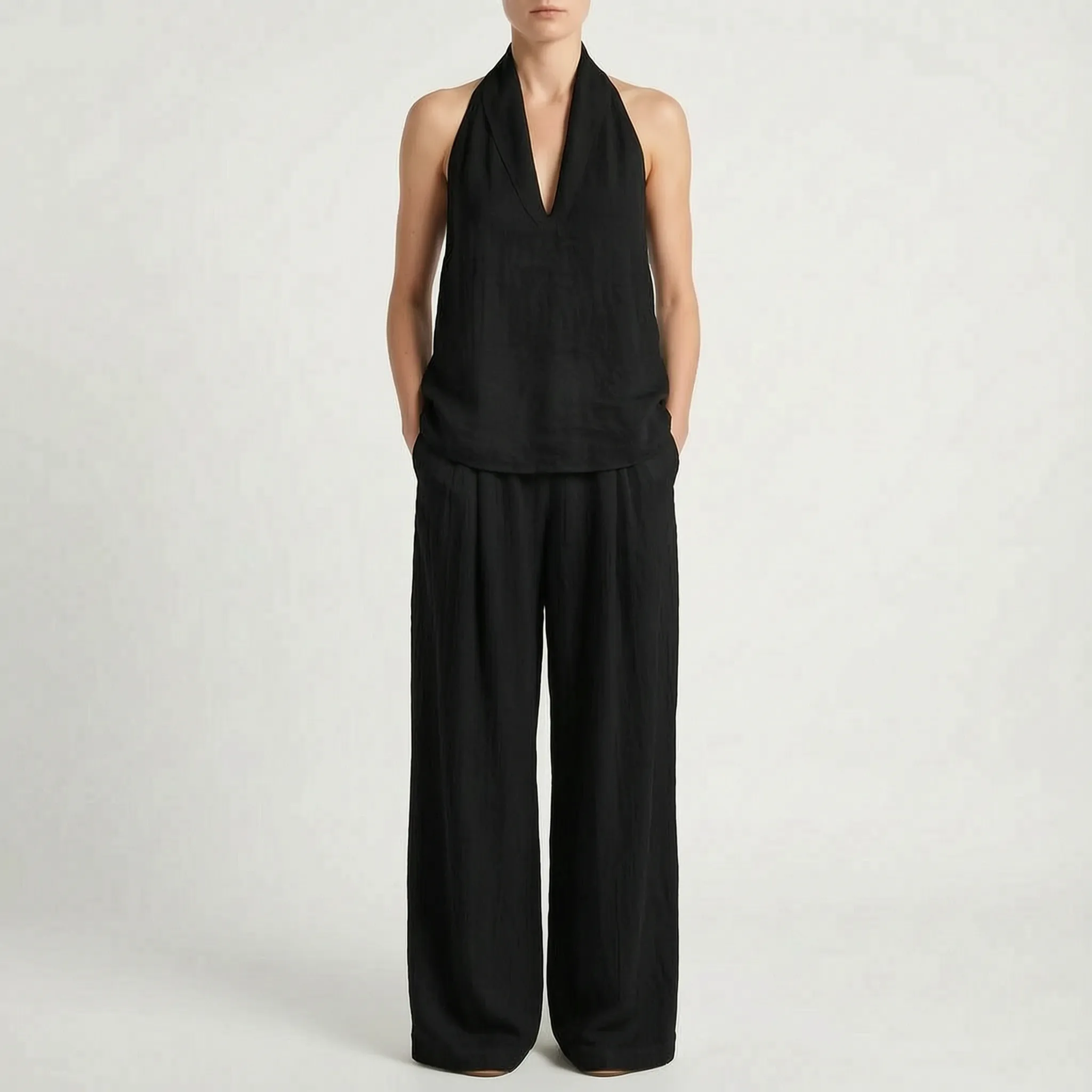 Valora - Relaxed Wide-Leg Holiday Co Ord Set 