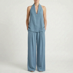 Valora - Relaxed Wide-Leg Holiday Co Ord Set 