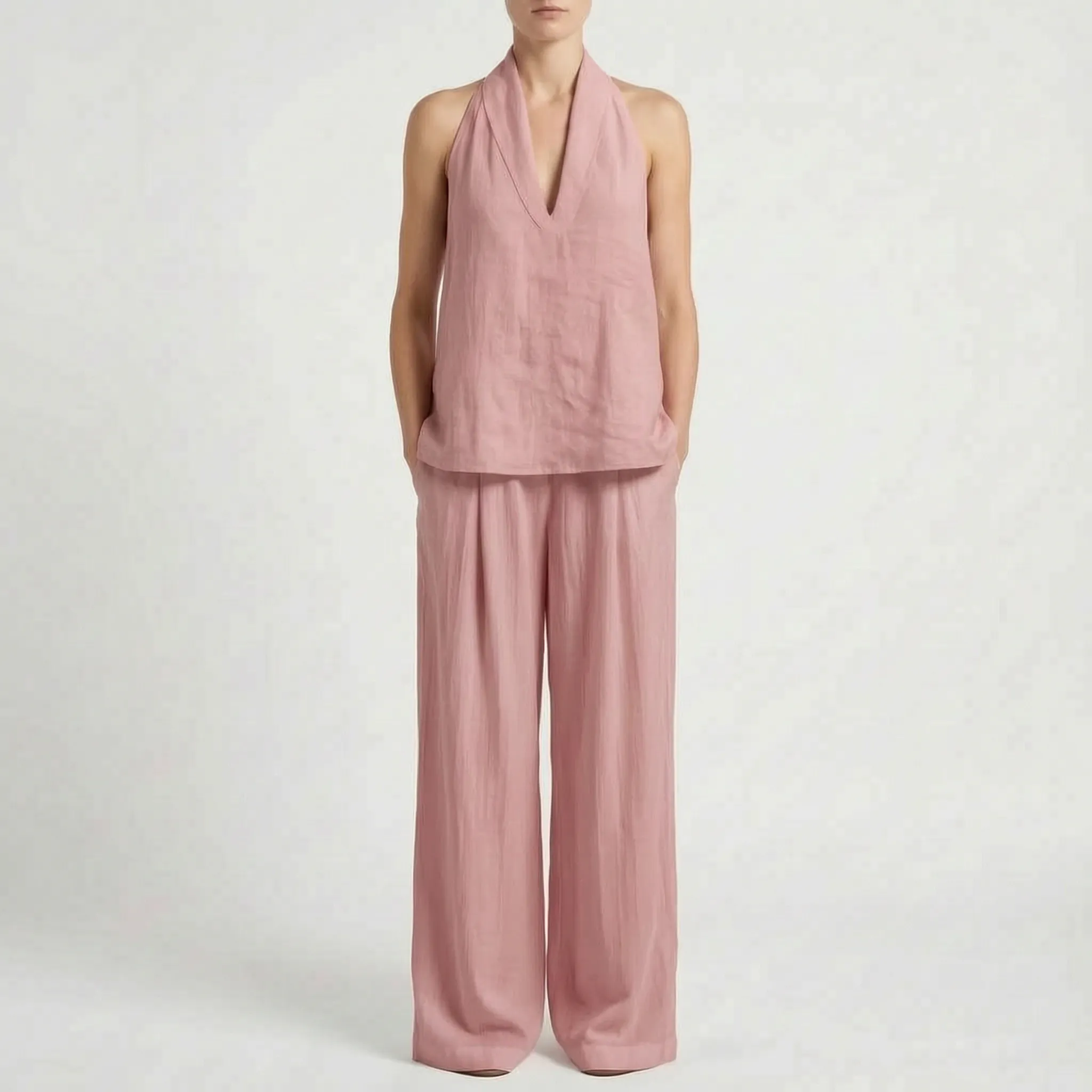 Valora - Relaxed Wide-Leg Holiday Co Ord Set 