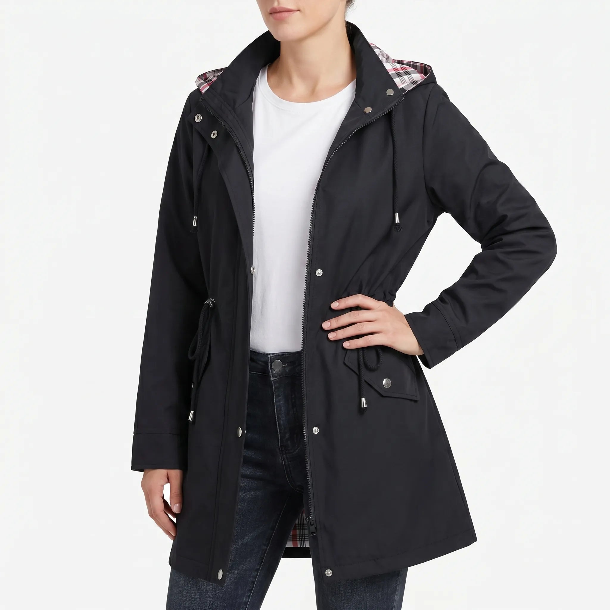 Vellanora - Mid-Length Hooded Jacket  Vellanora