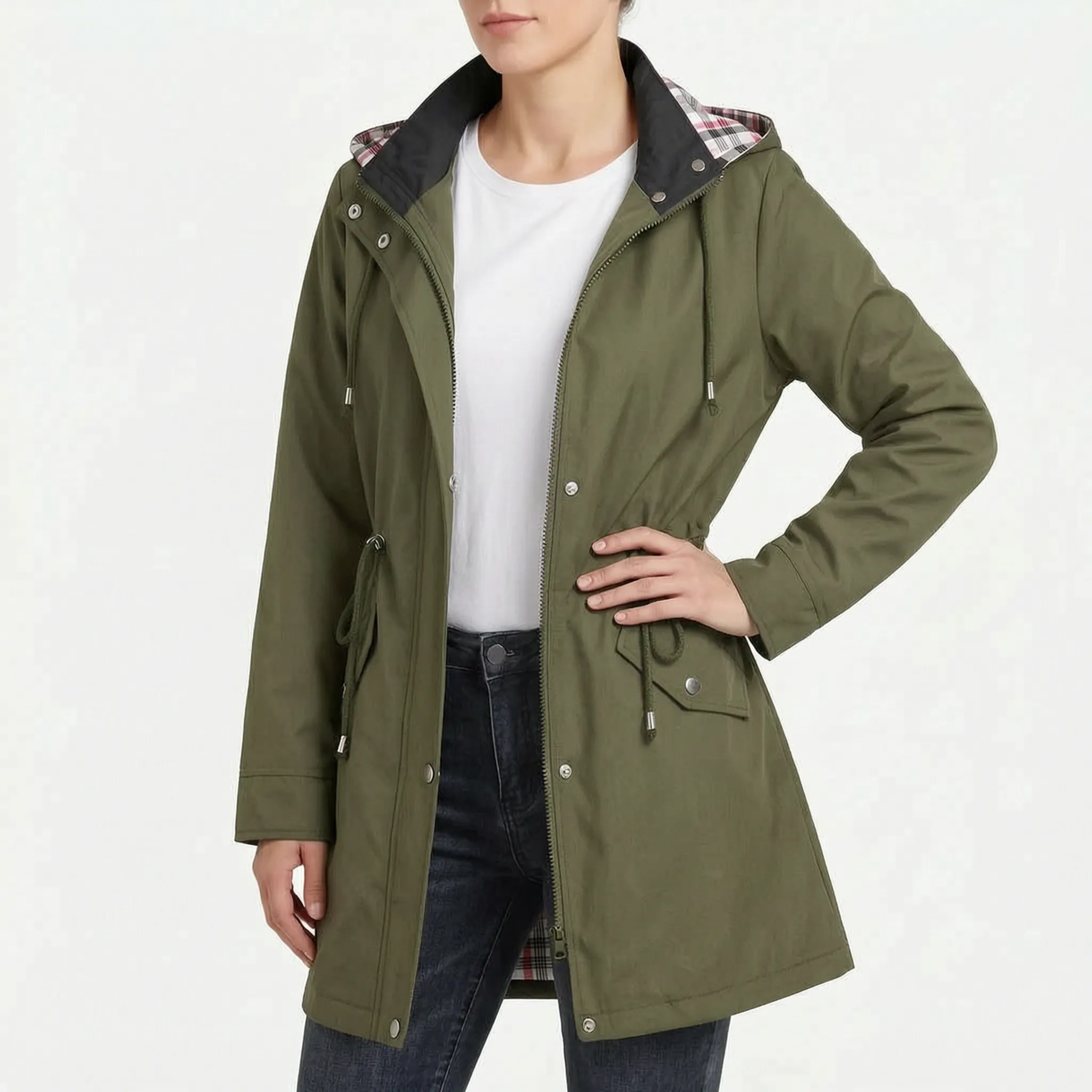 Vellanora - Mid-Length Hooded Jacket  Vellanora