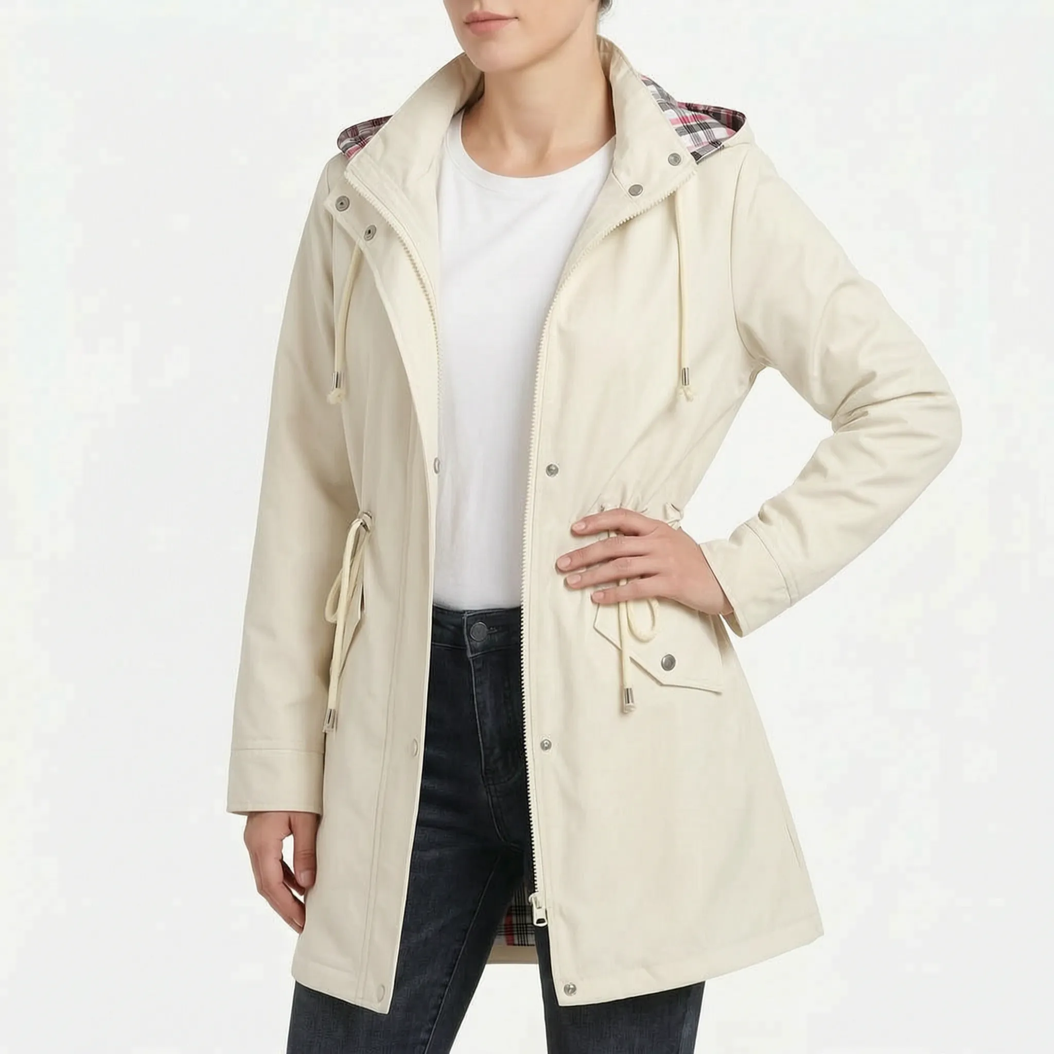Vellanora - Mid-Length Hooded Jacket  Vellanora