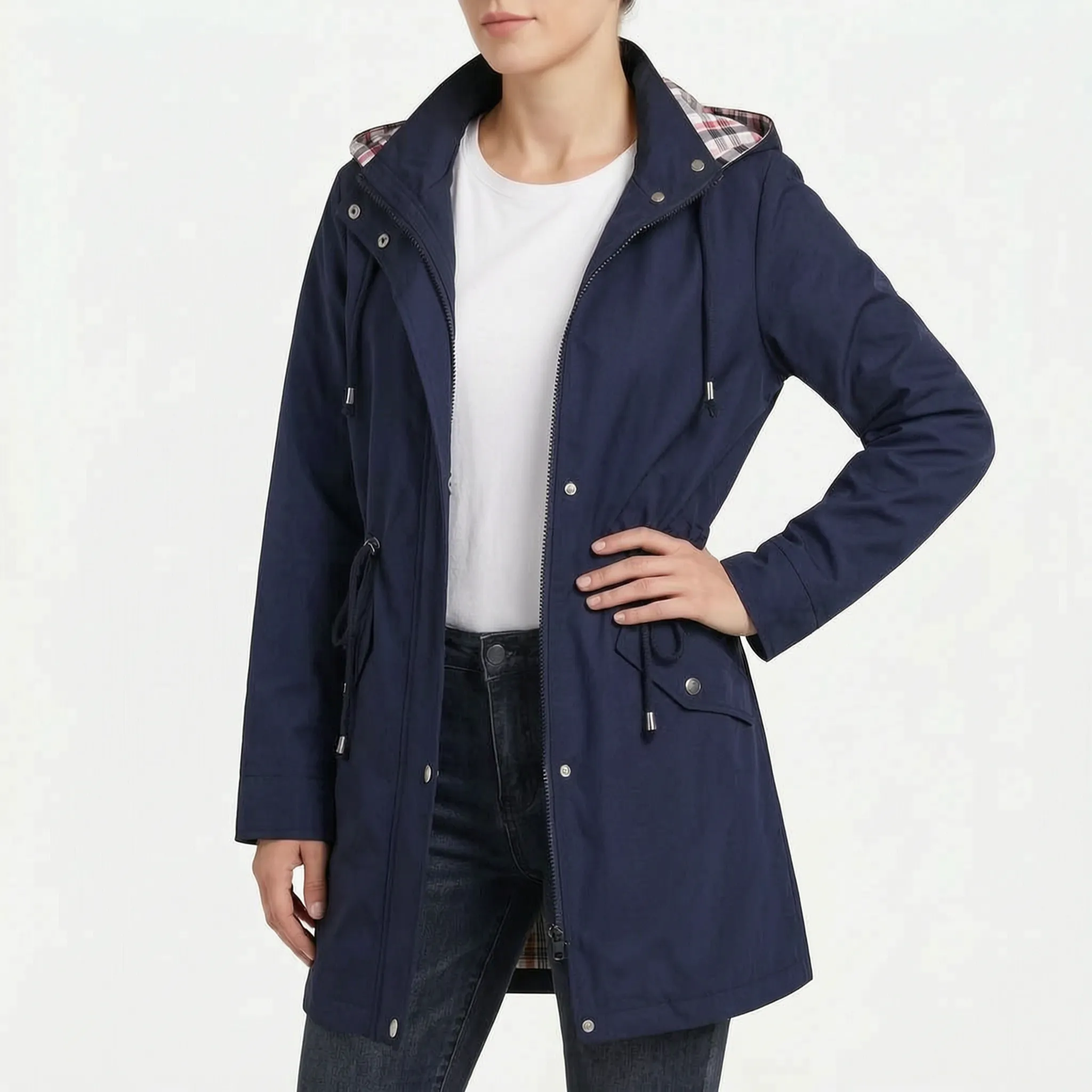 Vellanora - Mid-Length Hooded Jacket  Vellanora
