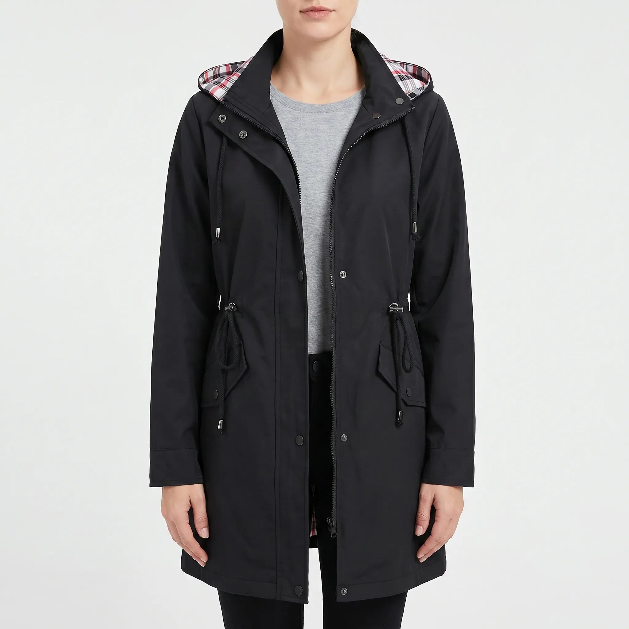 Vellanora - Mid-Length Hooded Jacket  Vellanora