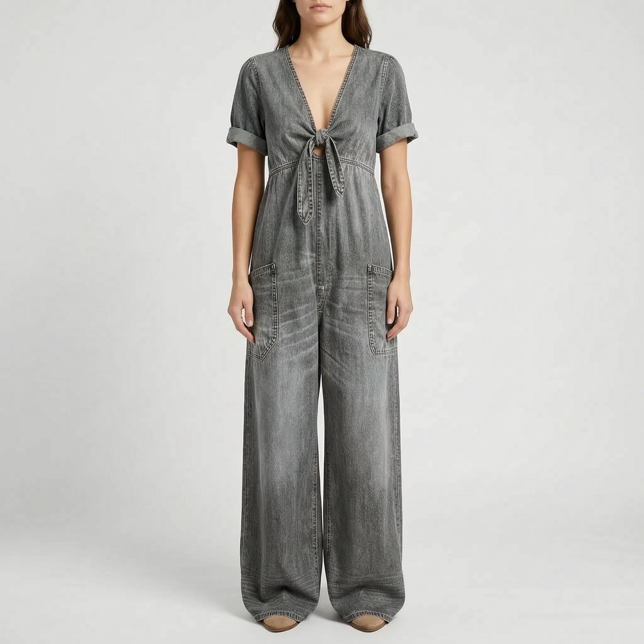 Vellura - Wide-Leg Casual Jumpsuit  Vellura