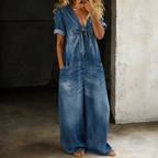 Vellura - Wide-Leg Casual Jumpsuit  Vellura