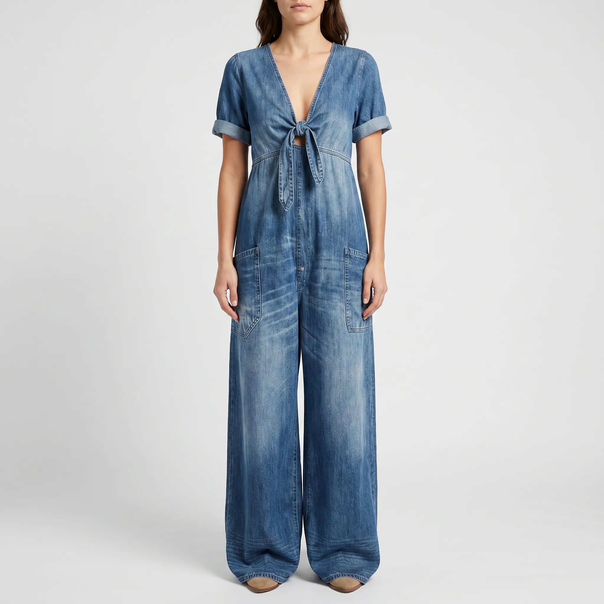 Vellura - Wide-Leg Casual Jumpsuit  Vellura