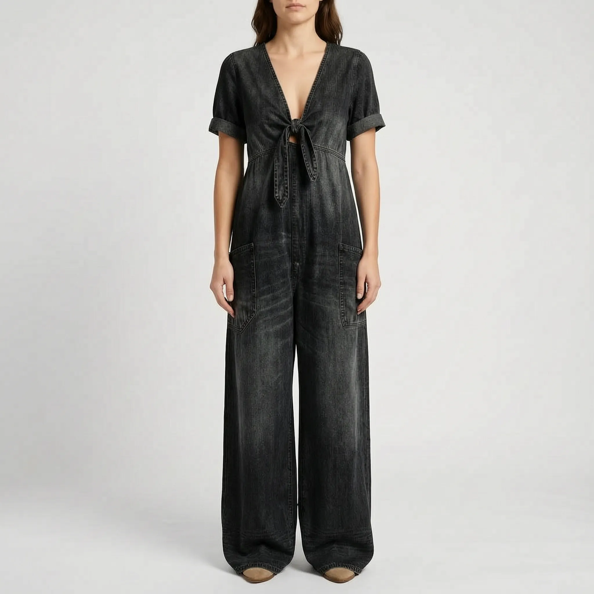 Vellura - Wide-Leg Casual Jumpsuit  Vellura