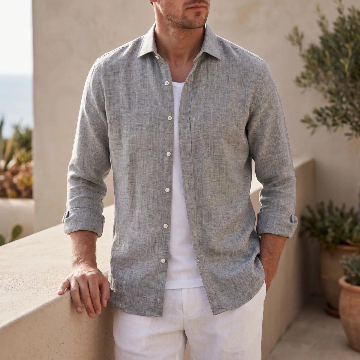 Ventara - Classic Long-Sleeved Casual Shirt 
