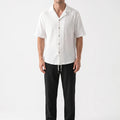 Vespera - Textured Short Sleeve Co-Ord Set 