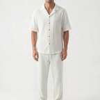 Vespera - Textured Short Sleeve Co-Ord Set 