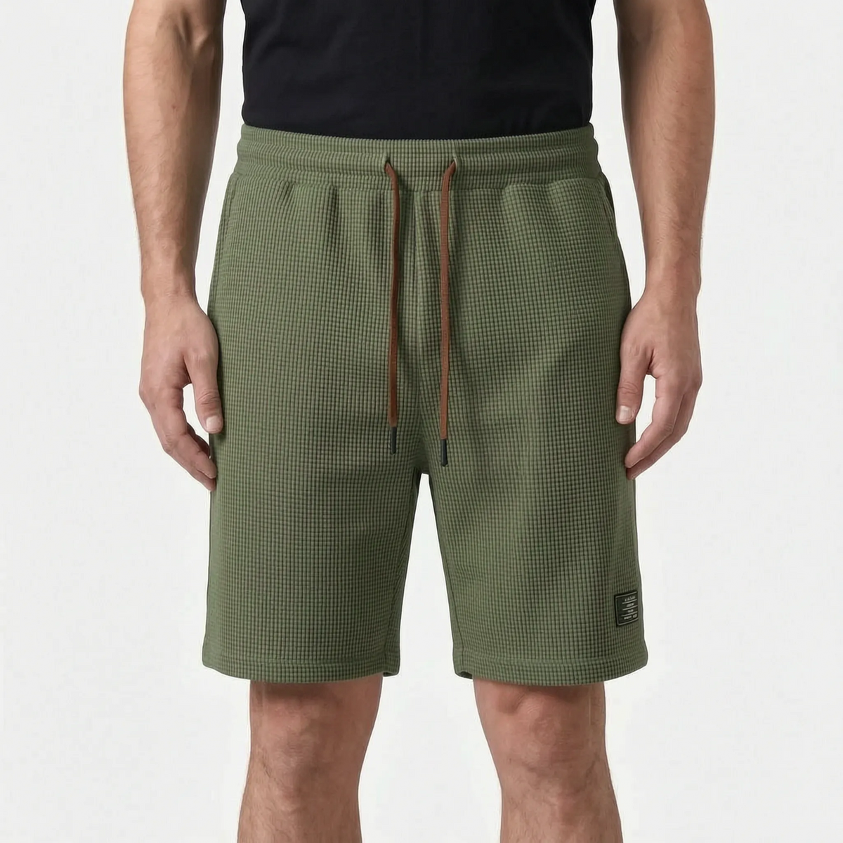 WaffleTide - Textured Waffle-Knit Casual Shorts 