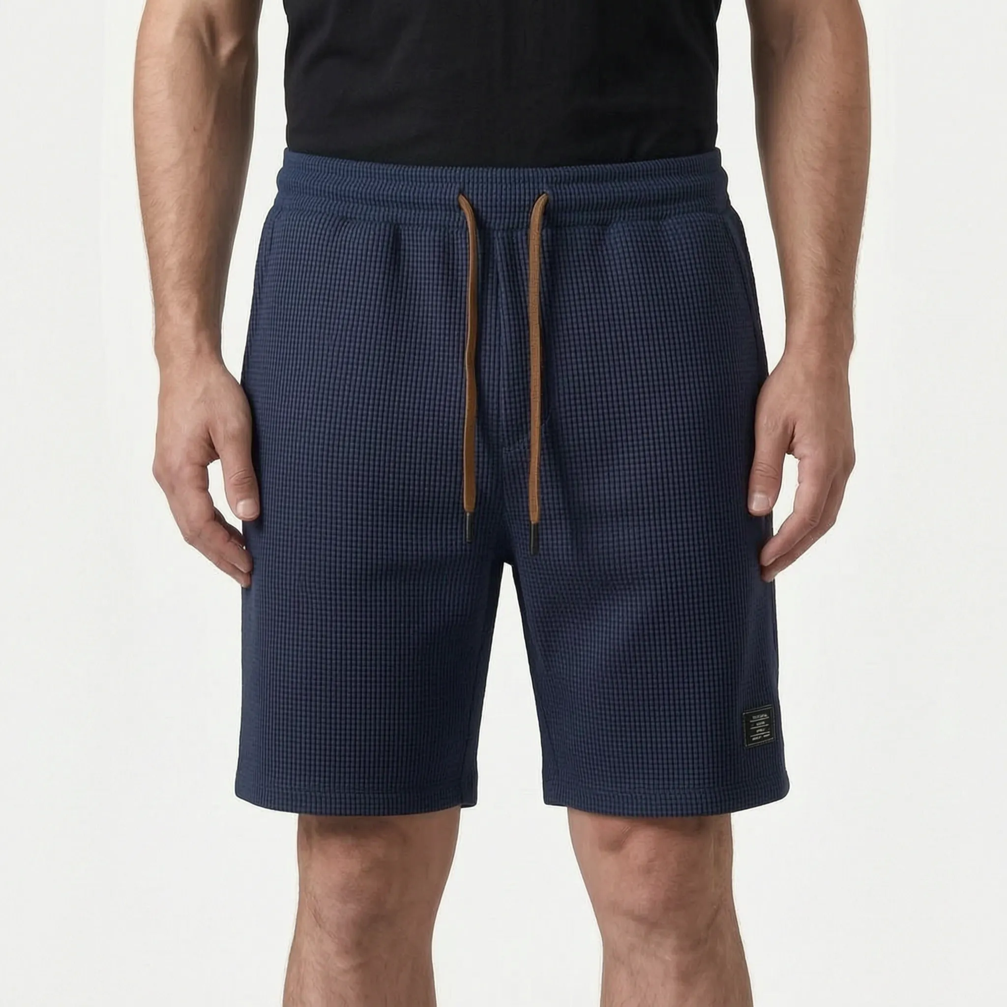 WaffleTide - Textured Waffle-Knit Casual Shorts 
